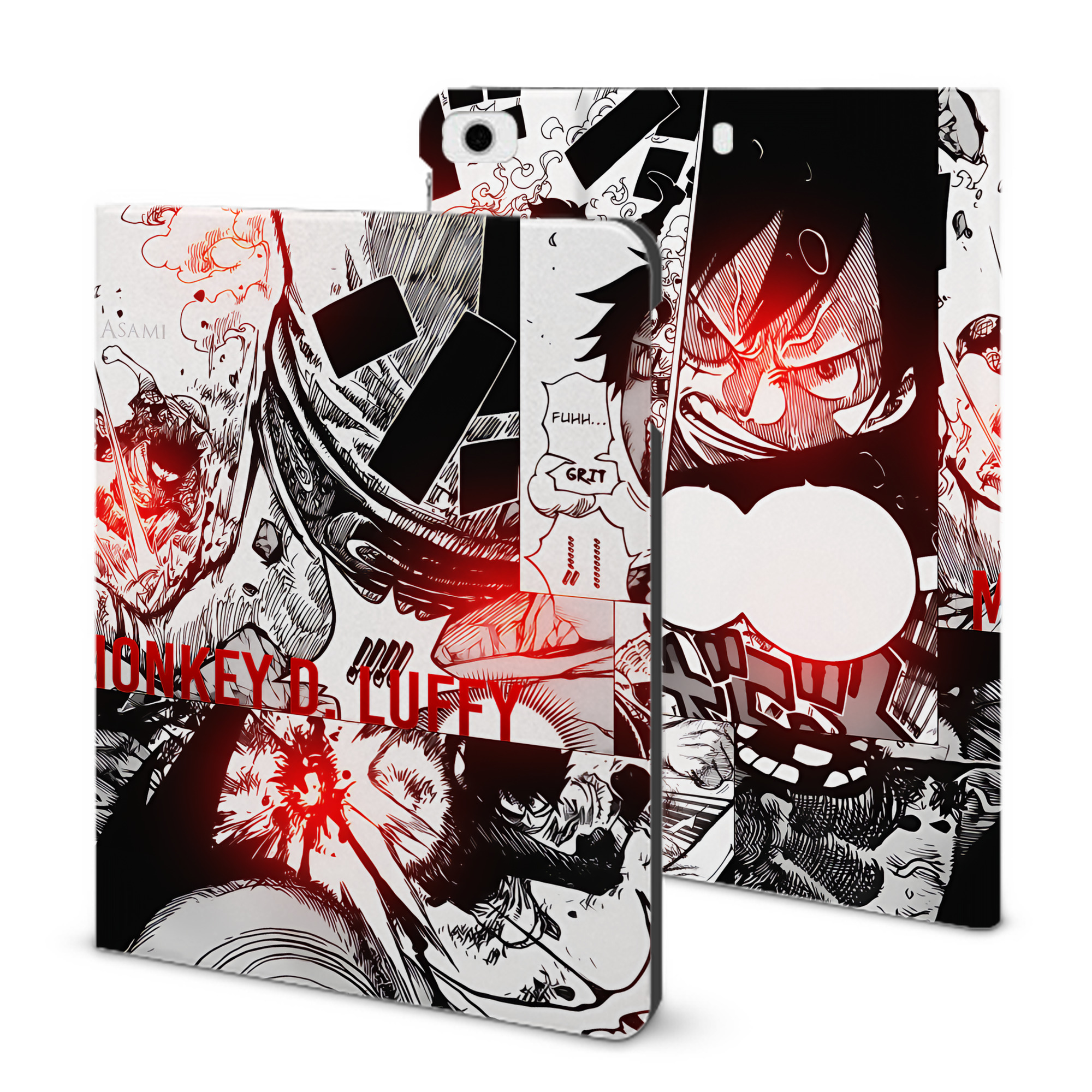 （画像用） ワンピース ONE PIECE IPad ケース ブック型 PUレザー TPU 耐衝撃 軽量 薄型 ペン収納なし 全面保護 IPad 各モデル対応